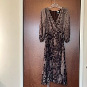 DKNY Brown Leopard Print Dress